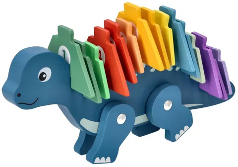 Adam Toys drewniana układanka Dinozaur z cyferkowymi puzzlami