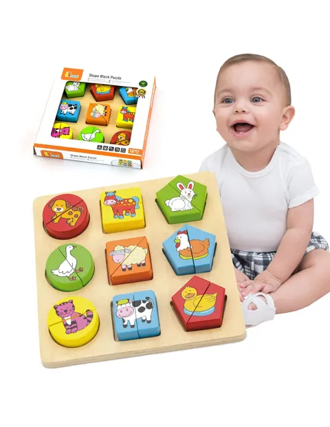 VIGA Puzzle Edukacyjne Drewniane Zwierzęta