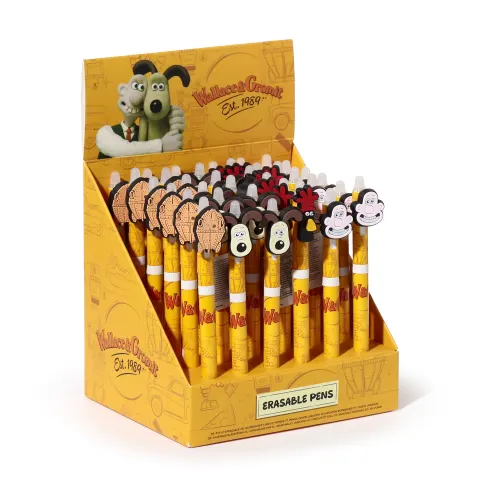Długopis zmazywalny z nakładką Wallace & Gromit z PVC
