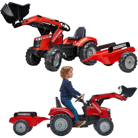 FALK Traktor na Pedały Massey Ferguson 8740S z Łyżką i Przyczepą 3-7 lat