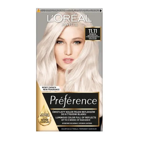 LOREAL PARIS PREFERENCE LE BLONDING Farba do włosów 11.11 ULTRA JASNY CHŁODNY KRYSTALICZNY BLOND