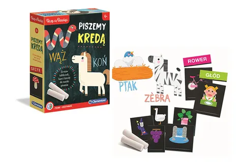 Clementoni Piszemy Kredą – Gra edukacyjna do nauki pisania, 4+