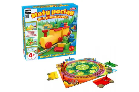 Tactic Mały Pociąg – gra planszowa z drewnianymi wagonami 4+