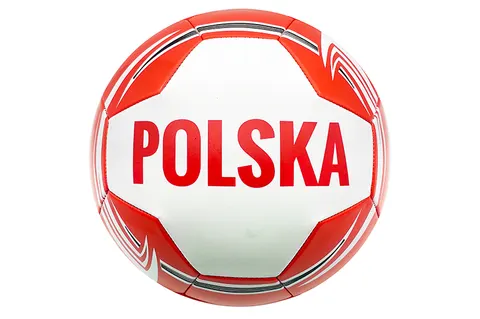 Max Sport piłka nożna Polska – rozmiar 5, biało-czerwona