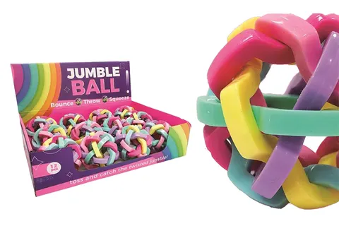 Artyk Piłka Jumble Ball kłębek pastelowy – gumowa 7 cm, 3+