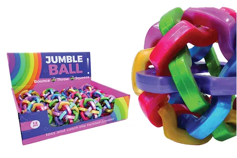 Artyk Jumble Ball Kłębek błyszczący – gumowa piłka sensoryczna 7 cm, 3+