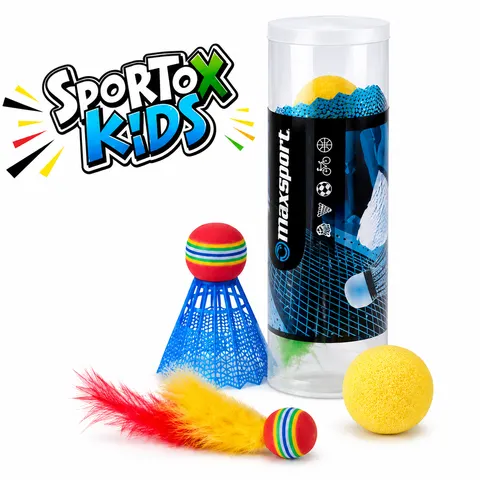 Max Sport Zestaw akcesoriów do badmintona – lotka i 2 piłeczki, 3+
