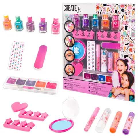 Create It! Mega Zestaw Box do makijażu – 14 el. zmieniające kolor, 6+