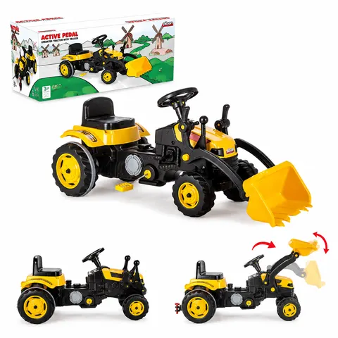 Pilsan Traktor na pedały z łyżką – żółta koparka od 3 lat