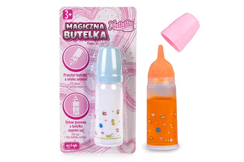 Natalia Magiczna Butelka dla lalek – mleko lub sok, 15 cm, 3+