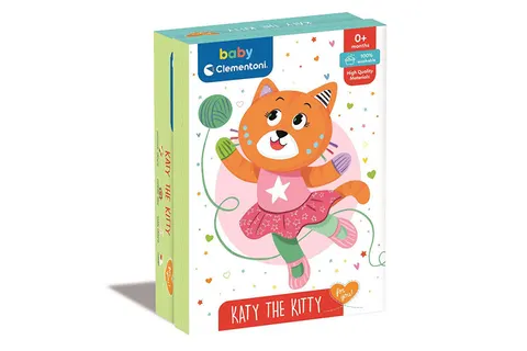 Clementoni Pluszowa Kotka z gryzakiem – maskotka sensoryczna 0m+