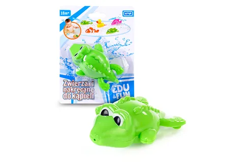 Edu&Fun Nakręcany Krokodylek do Kąpieli – 10 cm, zabawka 18M+