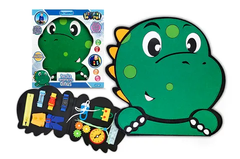 E-Edu teczka sensoryczna Dinuś – nauka ubierania się 59x29 cm 3+