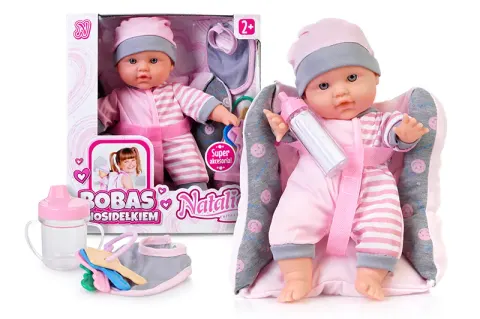 LALKA NATALIA BOBAS Z NOSIDEŁKIEM 28 CM. 6 SZT/K