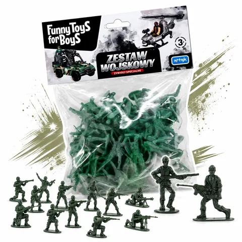 Funny ToyS Zestaw żołnierzyki figurki wojskowe – 68 szt., 3+