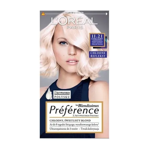 LOREAL PARIS PREFERENCE LE BLONDING Farba do włosów 11.21 ULTRA JASNY CHŁODNY PERŁOWY BLOND