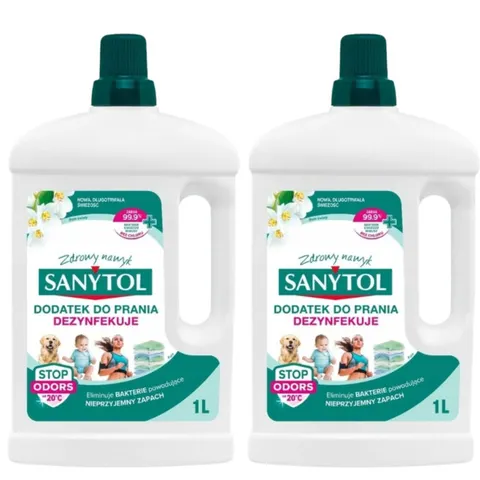 SANYTOL Środek dezynfekujący do prania DODATEK 1 l, pakiet 2 szt.