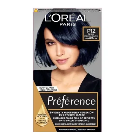 LOREAL PARIS PREFERENCE Farba do włosów P12 SEOUL - INTENSYWNA GRANATOWA CZERŃ