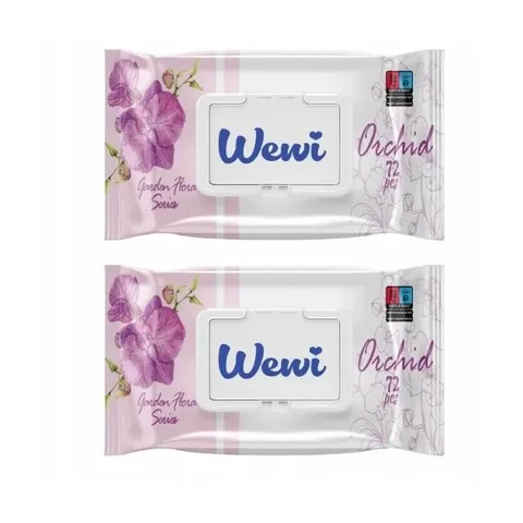 WEWI Chusteczki nawilżanie dla dzieci ORCHIDEA 72 szt, pakiet 2 opakowań