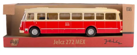 Jelcz 272 MEX Model Metalowy 1:43 Czerwony Autobus PRL DAFFI Zabawka