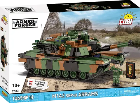 COBI Czołg M1A2 SEPv3 Abrams – klocki wojskowe 1:35, 1065 elementów, 10+