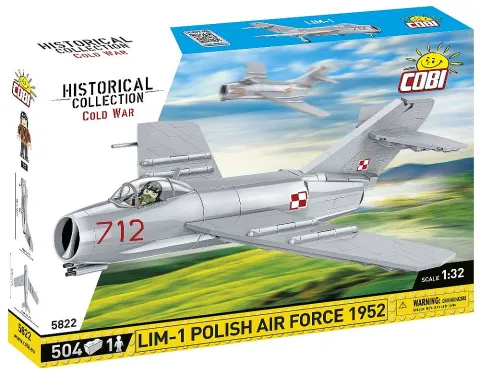 COBI Lim-1 MiG-15 klocki samolot wojskowy – skala 1:32, 504 elementy