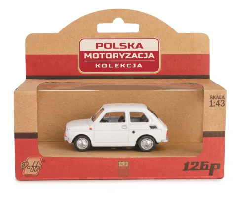 Daffi Fiat 126P maluch – model metalowy die-cast 1:43 biały