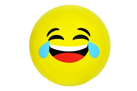 Artyk Piłka PVC Żółta Buźka Emoji dla dzieci – 23 cm, 80 g, 3+