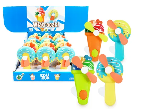 Edu&Fun Wiatraczek ręczny Lody Donut – mechaniczny 7 cm 3+