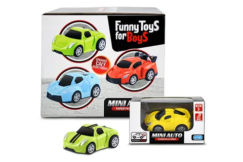 Funny Toys for Boys Mini Auto z Napędem Pull Back – 6,5 cm, 8 wzorów, 3+