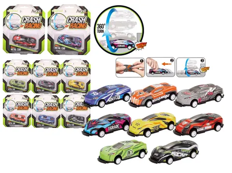 Artyk auto metalowe pull back Crash Racing – 8,5 cm – 3+