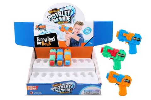 Funny Toys for Boys pistolet na wodę – 11 cm, mechaniczny, 3+