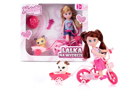 Natalia Lalka na Wycieczce z Rowerem – 16 cm, Przyczepka 3+