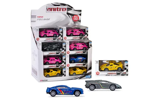 Artyk Auto sportowe z napędem Pull Back – skala 1:43, 10 cm