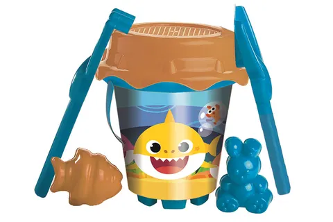 Baby Shark Zestaw do piasku i wody – wiaderko 18 cm, 6 elementów, 3+