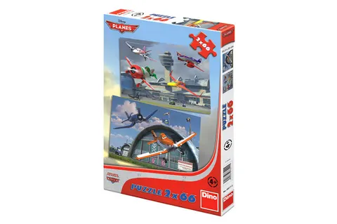 Dino Puzzle Disney Samoloty – 2x66 elementów, 32x22 cm, 4+