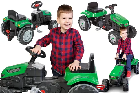Pilsan traktor na pedały dla dzieci – zielony, 95 cm, 3+