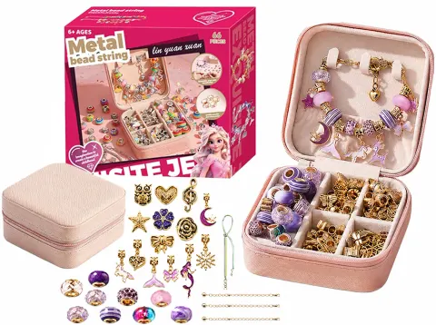 Artyk Szkatułka do tworzenia biżuterii Metal Bead String – 66 elementów, 6+