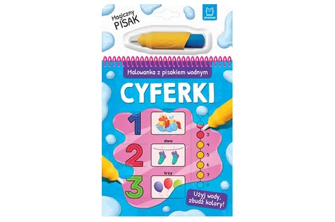 Aksjomat Malowanka wodna Cyferki – 8 stron, pisak wodny, 4–6 lat