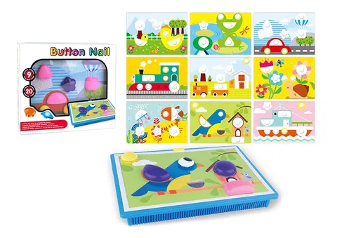 Artyk Mozaika Kształty i Guziki Button Nail – 20 el., 9 kart, 3+
