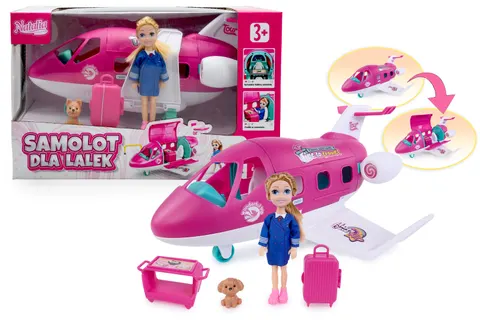 Natalia Samolot dla Lalek z lalką i akcesoriami – 31 cm, wiek 3+