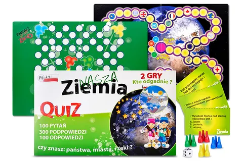 Fan Games Quiz Nasza Ziemia 2 w 1 – gra planszowa dla dzieci 8+