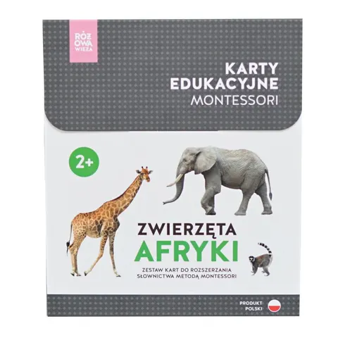 Karty Montessori ZWIERZĘTA AFRYKI + memo