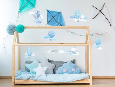Balony błękitne - naklejka na ścianę, Pastelowe Love