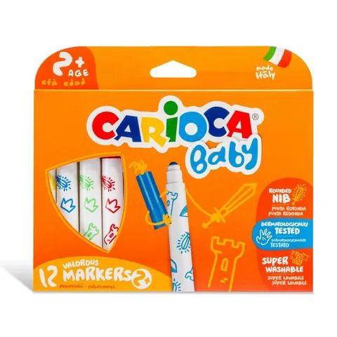 Flamastry Jumbo 12 kolorów 2+, Carioca Baby