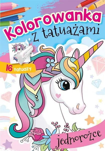 Kolorowanka z tatuażami Jednorożce