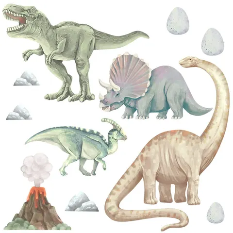 Dinozaury I - naklejka na ścianę, Pastelowe Love