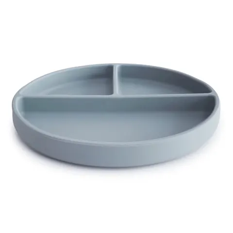 Talerzyk silikonowy z przyssawką trójdzielny Powder Blue, Mushie