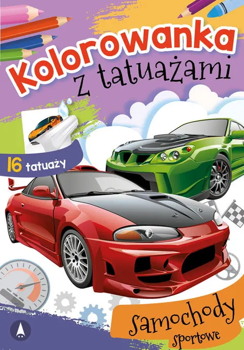 Kolorowanka z tatuażami Samochody Sportowe