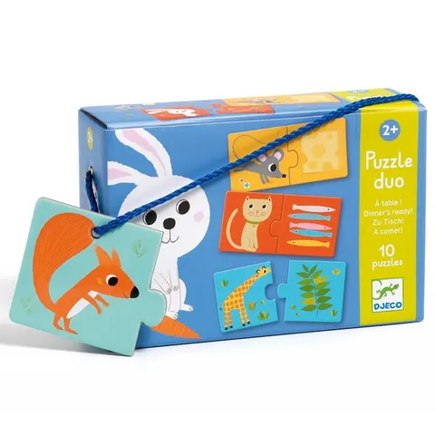 Puzzle Duo Zwierzątka i ich obiady, Djeco
